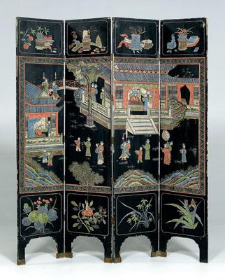 Chinese four-panel coromandel screen,