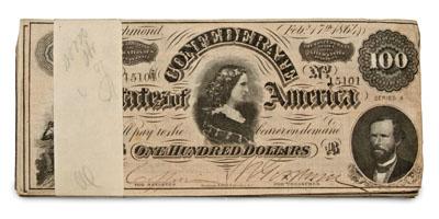 Bank pack, 100 Confederate $100