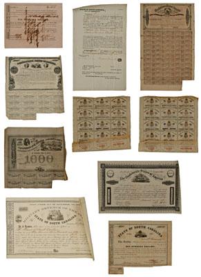 Sixty pieces Confederate fiscal