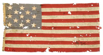 13-star American flag, hand sewn