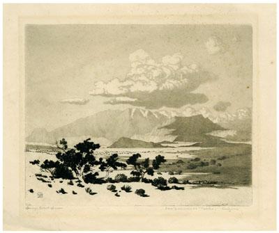 George Elbert Burr etching Colorado Arizona  90acb