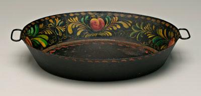 Toleware fruit bowl, painted fruit and