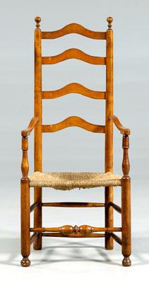 Delaware Valley ladder back armchair,