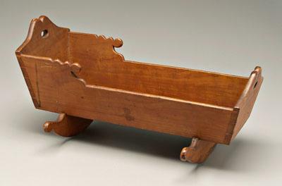 Dovetailed doll cradle, cherry