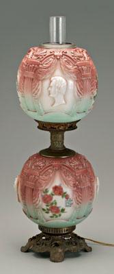 GWTW lamp, one side with cameo bust