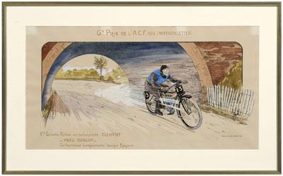 1913 Gamy Motorcycle poster, GD Prix