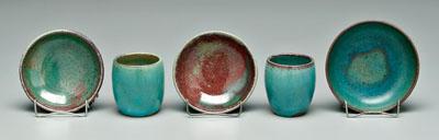 Five pieces Ben Owen pottery, all