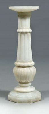 Carved alabaster pedestal faceted 90b80