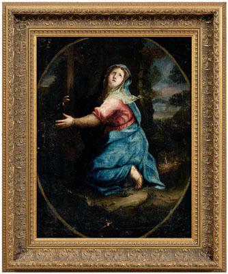 Old Master painting Mary embracing 90b88