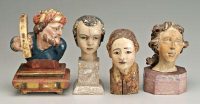 Four carved devotional figures  90b94