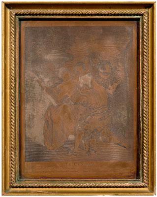 Copper engraving plate after Watteau  90b95