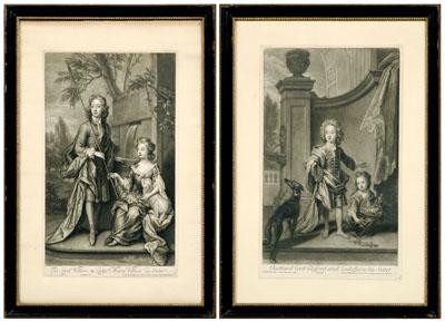 Two mezzotints after Kneller Sir 90b9e