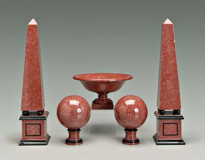 Painted obelisk and orb set two 90ba0