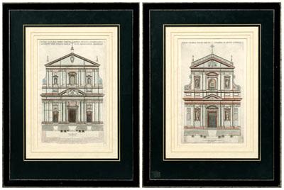 Pair architectural engravings  90baa