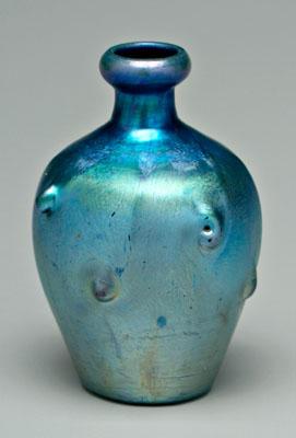 Tiffany bud vase, iridescent blue