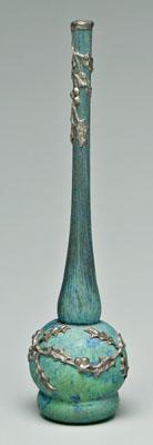 Daum Nancy bud vase, mottled green and