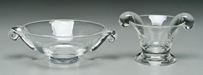 Two Steuben bowls: both clear glass