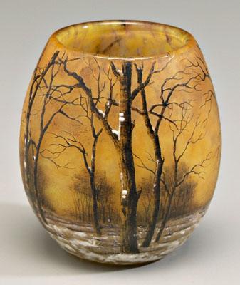 Daum Nancy vase etched and enameled 90bc2