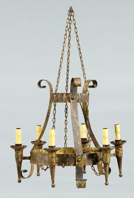 Gothic style iron chandelier, circular