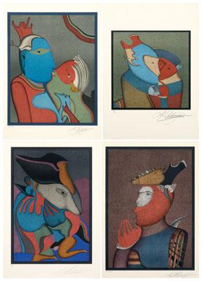 Four Mikhail Chemiakin prints (Russian/American,