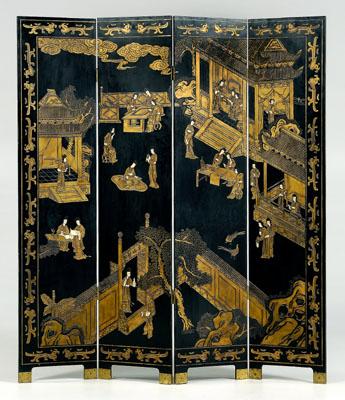 Chinese four-panel coromandel screen,