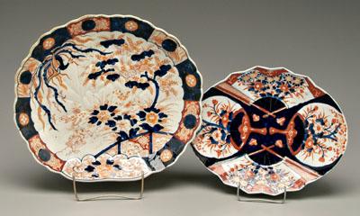 Two Japanese Imari platters: lotus