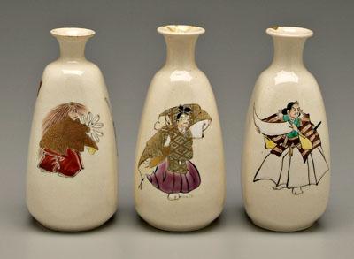 Three Japanese Satsuma sake bottles,