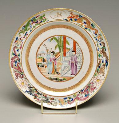 Chinese export famille rose plate: