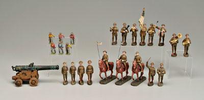 Group of toy soldiers: 31 Elastolin,