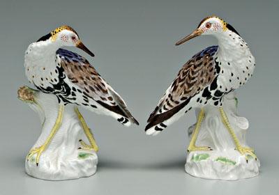 Pair Meissen bird figures: both with