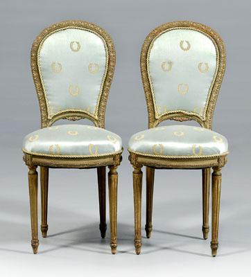 Pair Louis XVI style side chairs  90c64