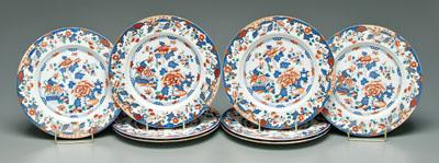 Set of eight ironstone plates  9099e