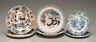 Seven Mason's ironstone plates,