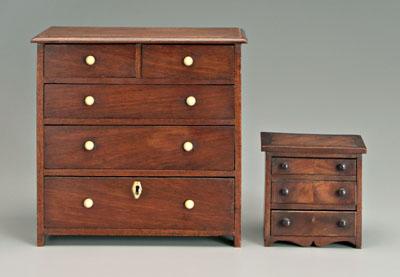 Two miniature British mahogany 909ba