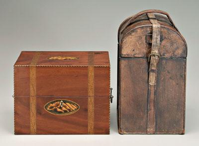 Box, bottle case: Georgian style inlaid