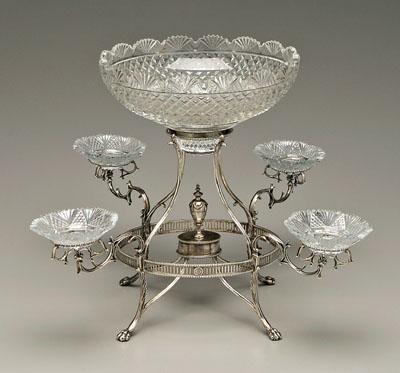 18th century English silver epergne,