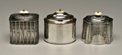 Three silver plated tea caddies  90a0b