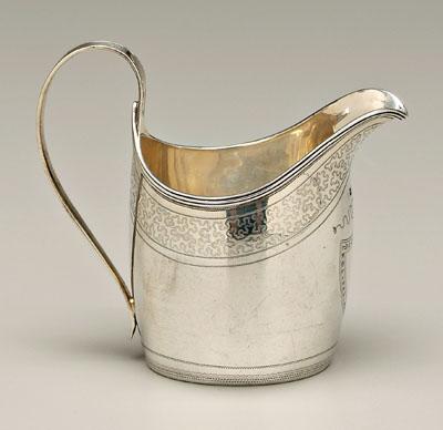 George III English silver creamer,