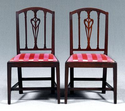 Pair Sheraton side chairs: each