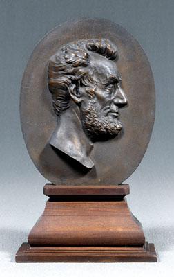 Large bronze Abraham Lincoln plaque,