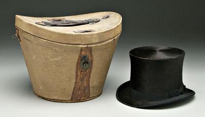 Beaver hat and case: black beaver hat