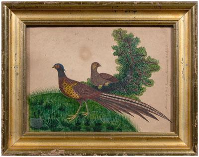Watercolor, sporting birds, pair of
