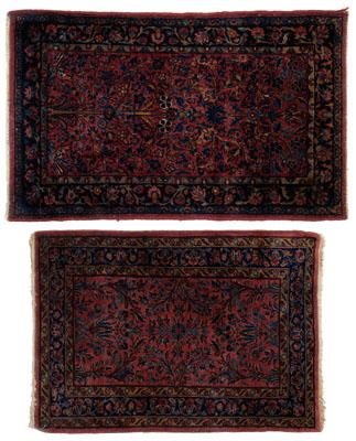 Two small Sarouk mats both with 90e45