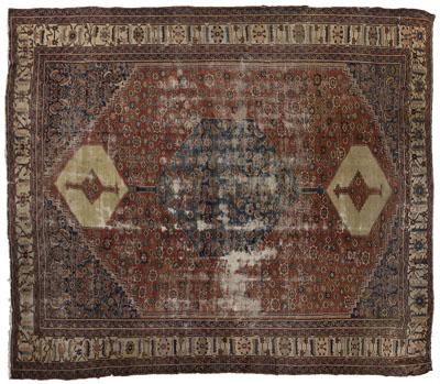 Antique Baktiash rug three central 90e52