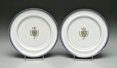 Two Chinese export armorial plates  90e61