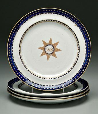 Four Chinese export "Breck" plates:
