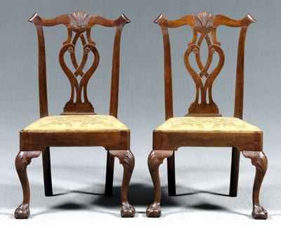 Pair Pennsylvania Chippendale chairs  90e7c