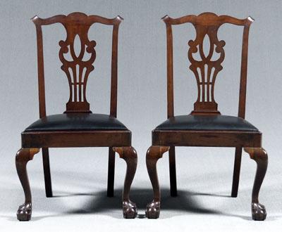 Pair New York Chippendale chairs  90e8d