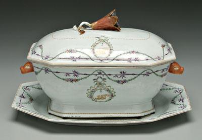 Chinese export tureen and under