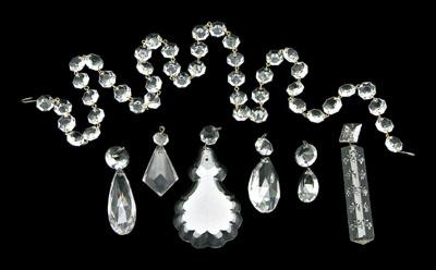 Group of glass prisms teardrops  90eb0